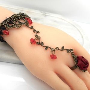 Lace Slave Bracelet Rose Ring